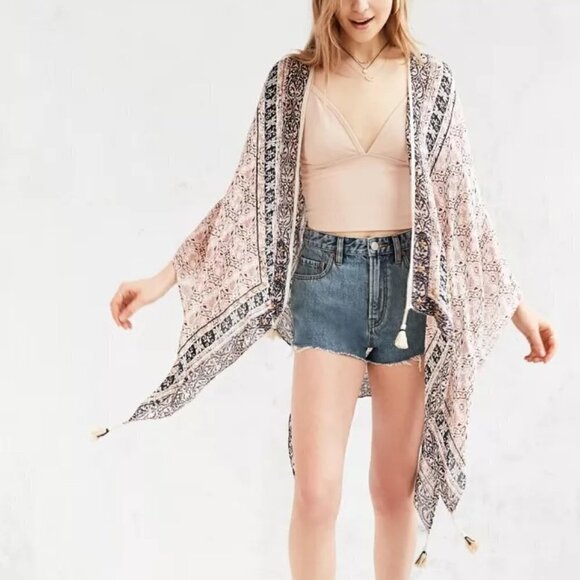 Ecote Medallion Embellished Poncho OS - Picture 1 of 12